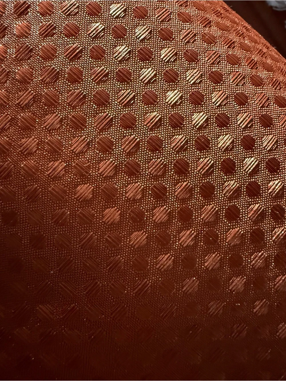 Cinnamon Color Waffle Pattern No Hook Shower Curtain